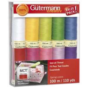 Gutermann Sew-All Polyester Thread Set - 10 Spools-Pastels (Pack of 1)