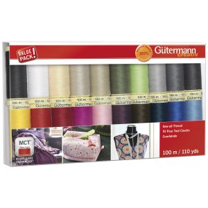 Gutermann Sew-All Polyester Thread Set - 20 Spools-Basics (Pack of 1)