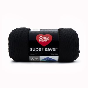 Red Heart Super Saver Yarn-Black (Pack of 3)