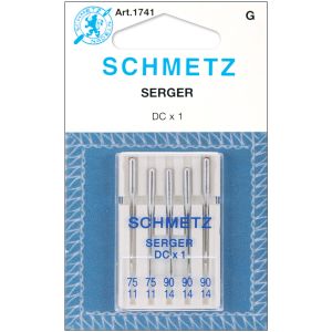 Schmetz Overlock Machine Needles - DCX1-Sizes 11/75 (2) & 14/90 (3) (Pack of 10)
