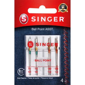 Singer Universal Ball Point Machine Needles-Sizes 9/70 (2) & 11/80 (2) (Pack of 6)