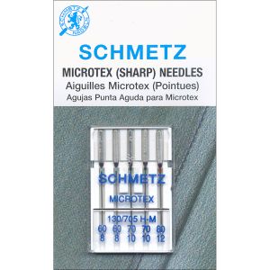 Schmetz Microtex Sharp Machine Needles-Size 8/60,10/70,12/80 5/Pkg (Pack of 10)