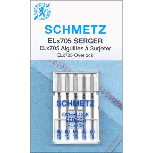 Schmetz ELX705 Serger Needles-Sizes 12/80 (2), 14/90 (3) (Pack of 10)