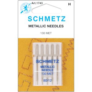 Schmetz Metallic Machine Needles-Size 12/80 5/Pkg (Pack of 10)