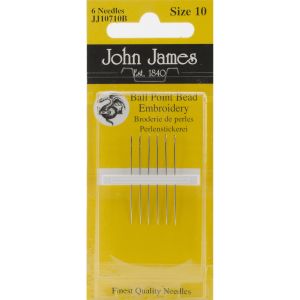 John James Bead Embroidery Hand Needles-Size 10 6/Pkg (Pack of 12)