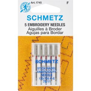 Schmetz Embroidery Machine Needles-Size 11/75 5/Pkg (Pack of 10)