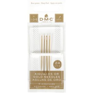 DMC Gold Embroidery Hand Needles-Size 1/5 4/Pkg (Pack of 6)