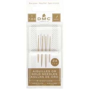 DMC Gold Embroidery Hand Needles-Size 7/9 4/Pkg (Pack of 6)