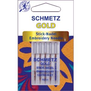 Schmetz Gold Embroidery Machine Needles-Size 11/75 5/Pkg (Pack of 10)