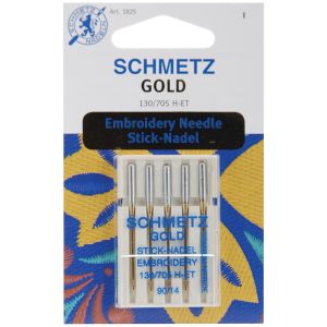 Schmetz Gold Embroidery Machine Needles-Size 14/90 5/Pkg (Pack of 10)