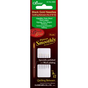 Clover Black Gold Quilting Betweens Needles-Size 9/12 6/Pkg (Pack of 3)