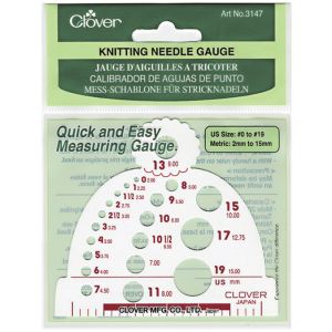 Clover Knitting Needle Gauge-Measures Sizes 0 To 19 (Pack of 3)