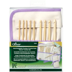 Clover Bamboo Interchangeable Tunisian Crochet Hook Set-Takumi (Pack of 1)