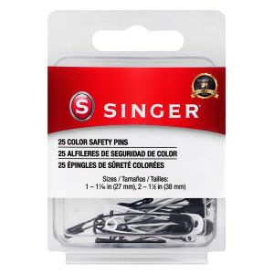 Singer Professional Style Safety Pins-Sizes 1 & 2 25/Pkg (Pack of 6)