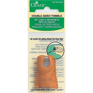Clover Leather Double-Sided Thimble- (Pack of 1)