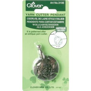 Clover Yarn Cutter Pendant-Antique Silver (Pack of 3)