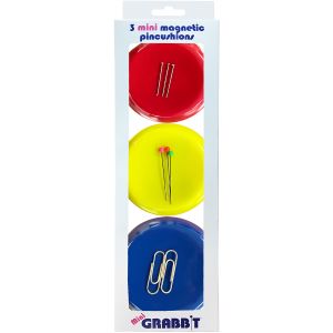 Mini Grabbit Magnetic Pincushion 3/Pkg-3 Round - Assorted Colors (Pack of 1)