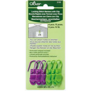 Locking Stitch Markers W/Clips-6/Pkg (Pack of 3)