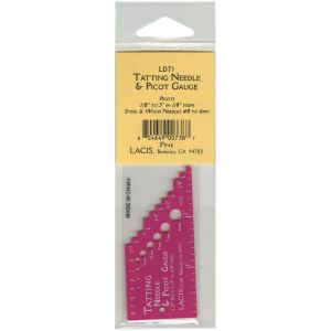 Lacis Tatting Needle & Picot Gauge-Pink (Pack OF 5)