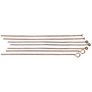 Jewelry Basics Metal Findings 135/Pkg-Copper Head & Eye Pins (Pack of 3)