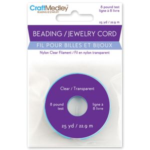Beading/Jewelry Cord 8lb 25yd-Clear (Pack of 6)