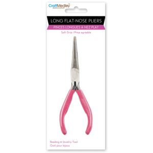 Long Flat Nose Pliers W/Soft Grip Handle-6 (Pack of 3)