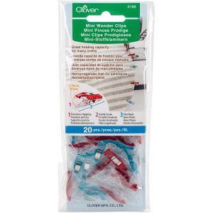 Clover Mini Wonder Clips-Red & Blue 20/Pkg (Pack of 3)