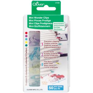 Clover Mini Wonder Clips-Assorted Colors 50/Pkg (Pack of 1)