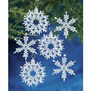 Holiday Beaded Ornament Kit-Winter Ice Makes 6 (Pack of 1)