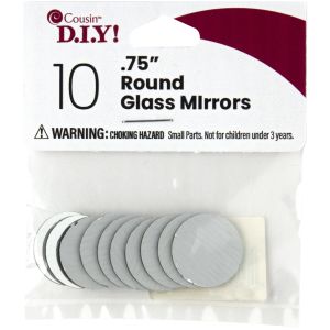 Round Glass Mirrors 10/Pkg-Silver (Pack of 6)