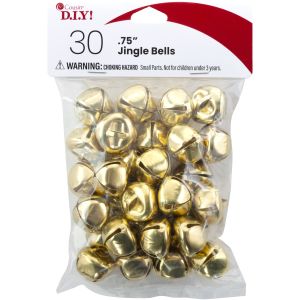 Jingle Bells .75 30/Pkg-Gold (Pack of 3)