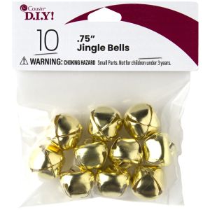 Jingle Bells .75 10/Pkg-Gold (Pack of 6)
