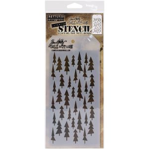 Tim Holtz Layered Stencil 4.125X8.5-Tree Lot (Pack of 3)