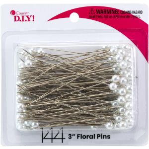 Floral Pins 3 144/Pkg-Pearl White (Pack of 3)