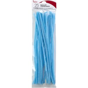 Chenille Stems 6mmx12 25/Pkg-Light Blue (Pack of 6)