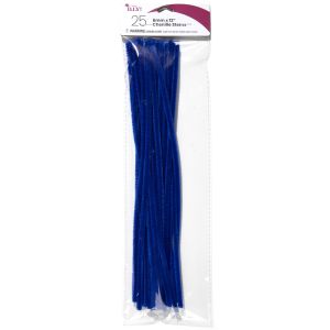 Chenille Stems 6mmx12 25/Pkg-Dark Blue (Pack of 6)