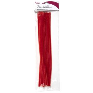 Chenille Stems 6mmx12 25/Pkg-Red (Pack of 6)