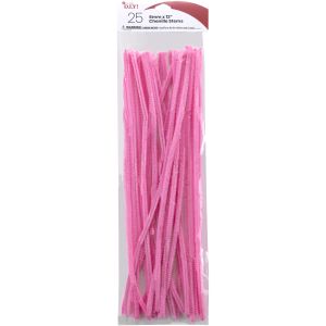 Chenille Stems 6mmx12 25/Pkg-Pink (Pack of 6)