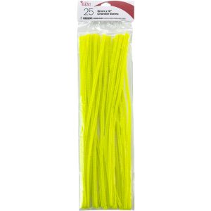 Chenille Stems 6mmx12 25/Pkg-Yellow (Pack of 6)