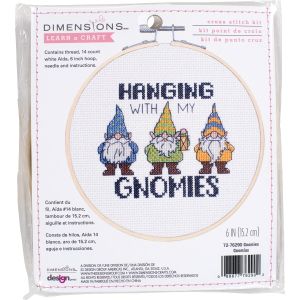Dimensions Counted Cross Stitch Kit 6 Round-Gnomies (14 Count) (Pack of 2)