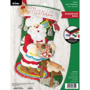 Bucilla Felt Stocking Applique Kit 18 Long-Gingerbread Santa (Pack of 1)