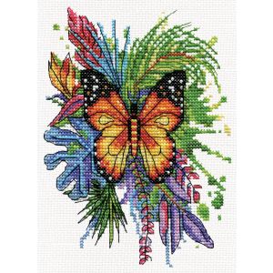 Design Works Counted Cross Stitch Kit 5X7-Butterfly (14 Count) (Pack of 1)