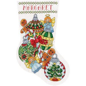 Design Works Counted Cross Stitch Stocking Kit 17 Long-Ornaments (14 Count)