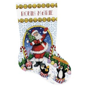 Design Works Counted Cross Stitch Stocking Kit 17 Long-Candy Land Santa ,14 Ct.