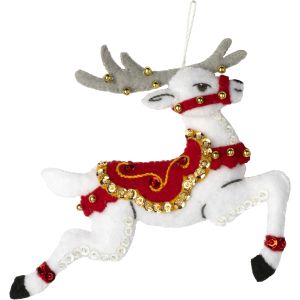 Bucilla Felt Ornaments Applique Kit Set Of 6-Festive Reindeer (Pack of 1)