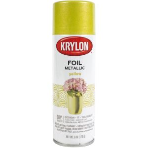 Krylon(R) Premium Metallic Foil Spray Paint 6oz-Yellow (Pack of 1)
