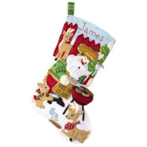 Bucilla Felt Stocking Applique Kit 18 Long-Grilling Santa (Pack of 1)