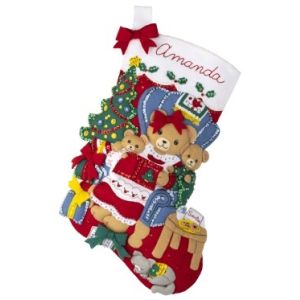 Bucilla Felt Stocking Applique Kit 18 Long-Storytime Bears (Pack of 1)