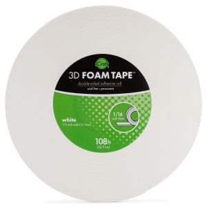 iCraft 3D Foam Tape Jumbo Roll-White .5X108 (Pack of 1)