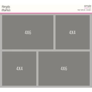 Simple Stories Simple Pages Page Template-(1) 2-4X6 & 2-4X4 (Pack of 3)